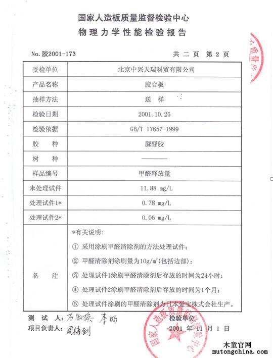 檢驗報告內(nèi)頁